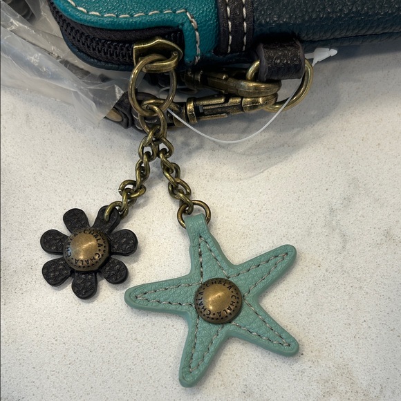 Chala Teal and Navy Sea Turtle Charms Vegan Convertible Crossbody Bag NWT - Picture 15 of 16